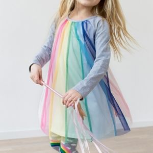 Hanna Andersson rainbow tulle long sleeve dress